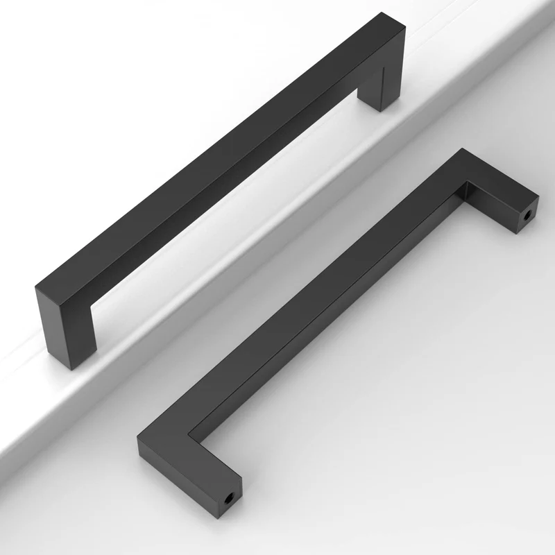 Amerdeco 15 Stück Möbelgriffe Edelstahl Schwarz Schrankgriffe Küchengriffe 160mm Lochabstand Schubla