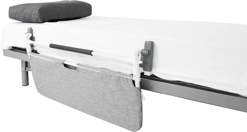 KMINA - Bettgitter Rausfallschutz Faltbar 90 bis 180 cm, Verstellbarer Aufstehhilfe Bett Senioren, K