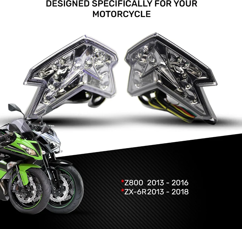 avdb-moto LED-Bremslicht mit integriertem Blinker kompatibel mit Kawasaki Z800, ZX6R, 2013/2016 (Get