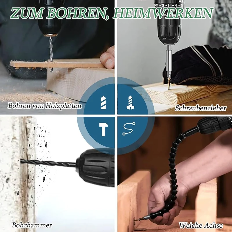 21V Akku Bohrschrauber Set,Ersatz für Makita 18V Akku, Akkuschrauber mit 2x 5.5AH Akku & Ladegerät,