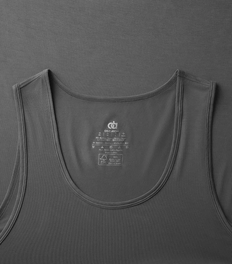 DAVID ARCHY 3/5er Pack Bambus Unterhemd Herren, Rundhalsausschnitt Mehrfarbig Tank Top Herren, Unter