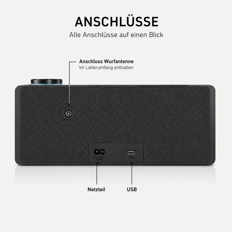 Loewe klang s1 basaltgrau, Stereo Smartradio, 80 Watt, DAB, DAB+, UKW, Audio Streaming, Bluetooth, U