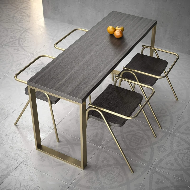 sossai® Stahl Tischkufen (pulverbeschichtet) TKK1 | Farbe: Gold-Messing | 2 Stück | Breite 70 cm x H