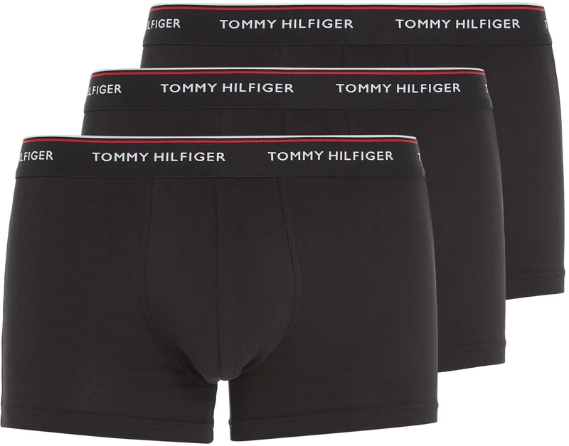 Tommy Hilfiger Herren 3er Pack Boxershorts Low Rise Trunks Baumwolle L Schwarz (Black), L Schwarz (B