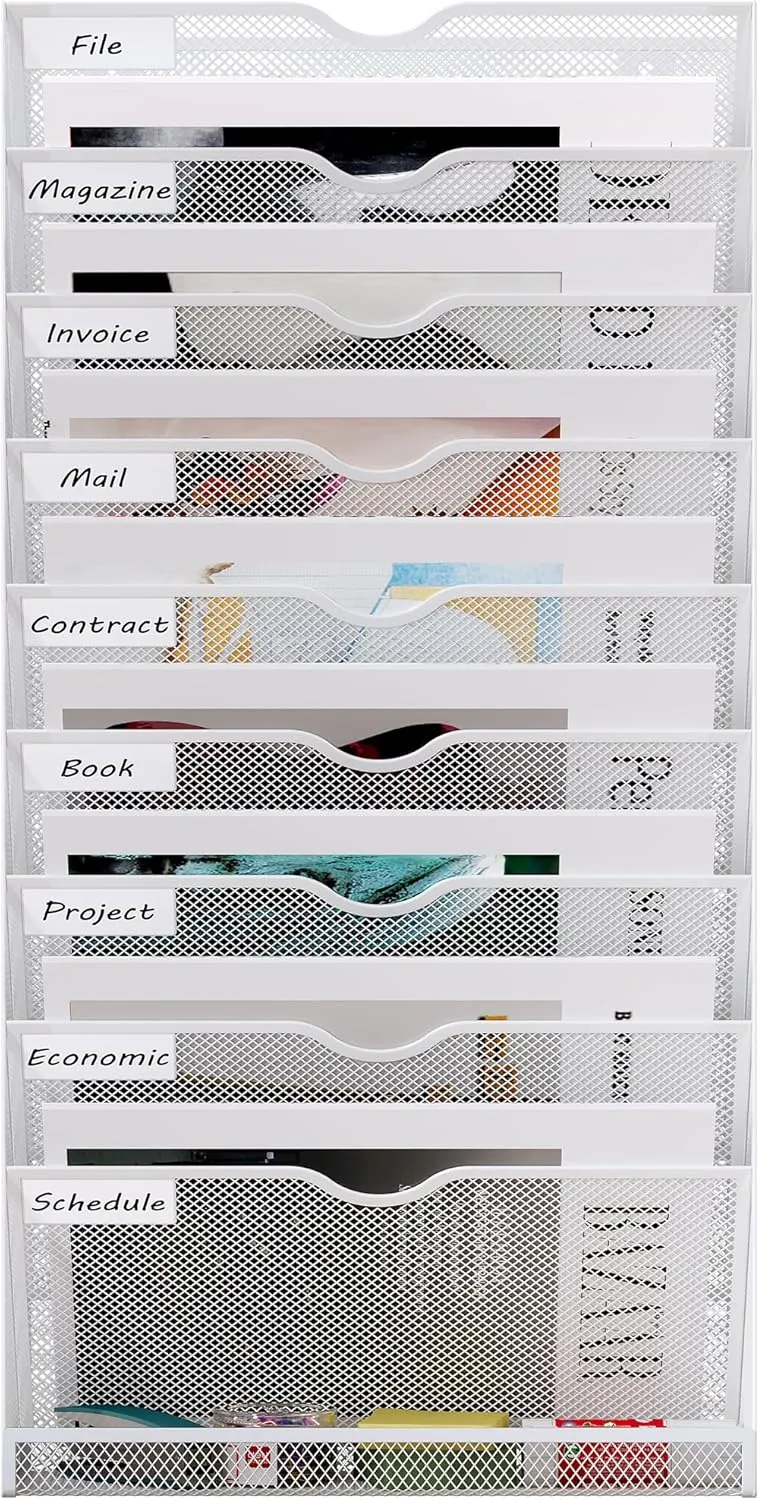 EasyPAG 10 Fächer Metall A4 Zeitschriftenhalter Wand Zeitschriften Wandhalter Aktenablage Dokumenten