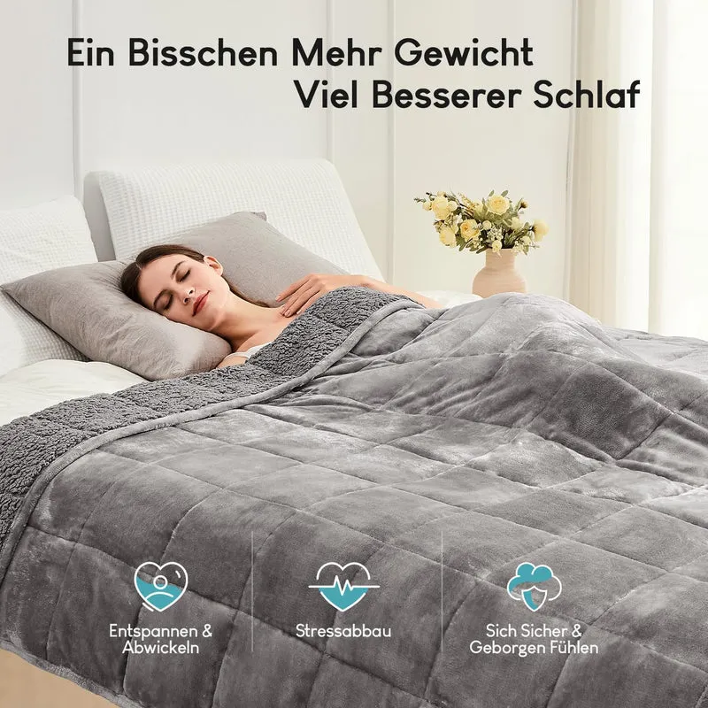 Cottonblue Gewichtsdecke 120x180cm 5.5kg- Sherpa Fleece Entspannungsdecke Erwachsene Zur Verbesserun