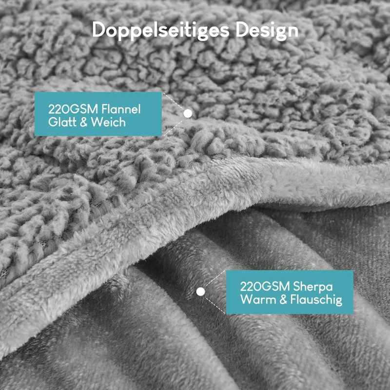 Cottonblue Gewichtsdecke 120x180cm 5.5kg- Sherpa Fleece Entspannungsdecke Erwachsene Zur Verbesserun