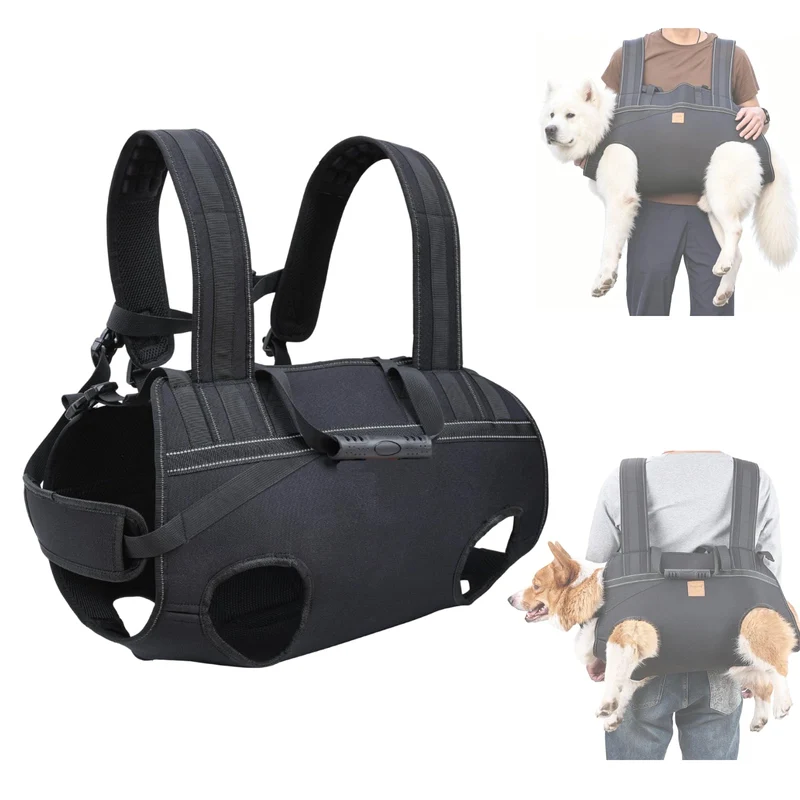 Hunde-Rucksack Front & Tragehilfe – Mobiles Tragesystem zum Vor- & Rückentragen,Geeignet für 15-37,5