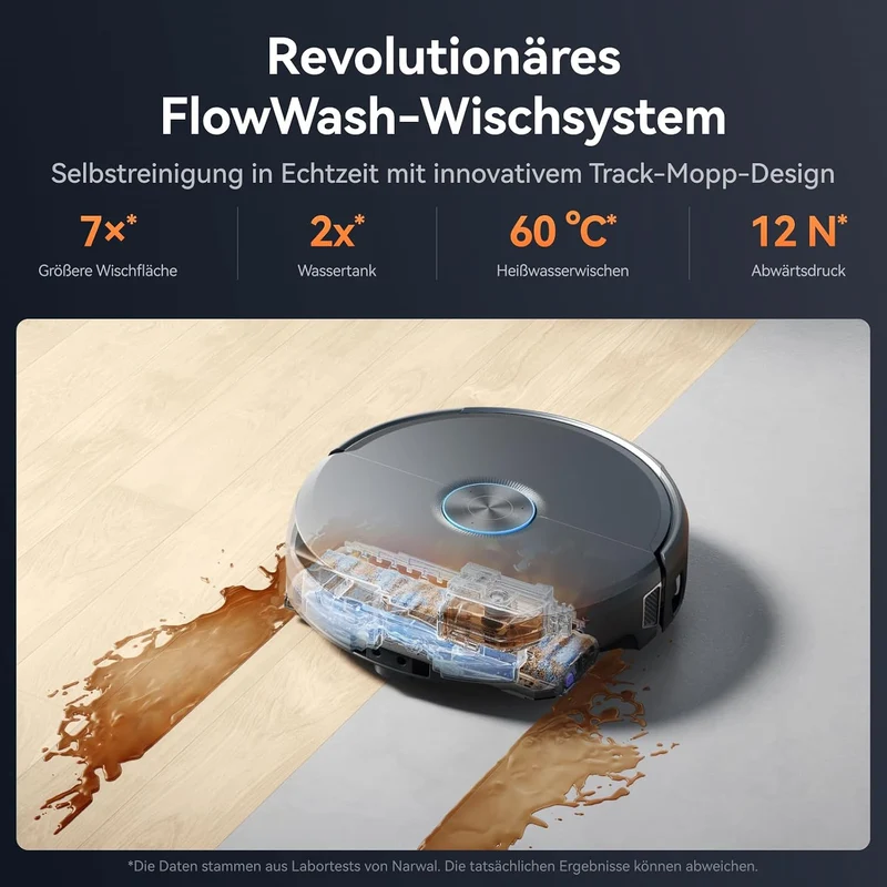 NARWAL Flow 2 Complete Saugroboter mit Wischfunktion,31.000 Pa | Kombiniertes Kehren und Wischen, Re