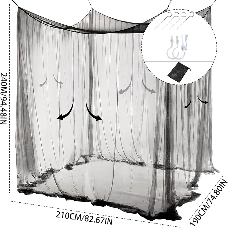 Moskitonetz Doppelbett 1.9 x 2.1 x 2.4 m Doppelbett Reise Insektennetz, Grosses Moskitonetz Bett Rec