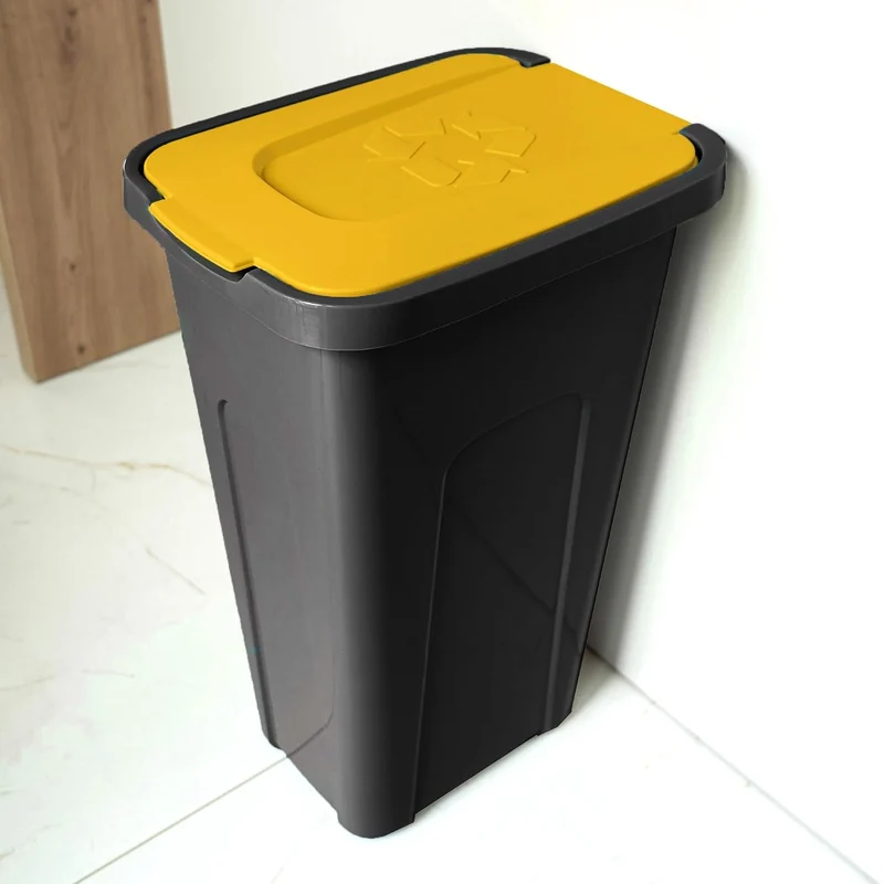 KADAX Mülleimer für Abfalltrennung 30L, Robuster Abfallbehälter mit Luftdichtem Klappdeckel, Müllbeh