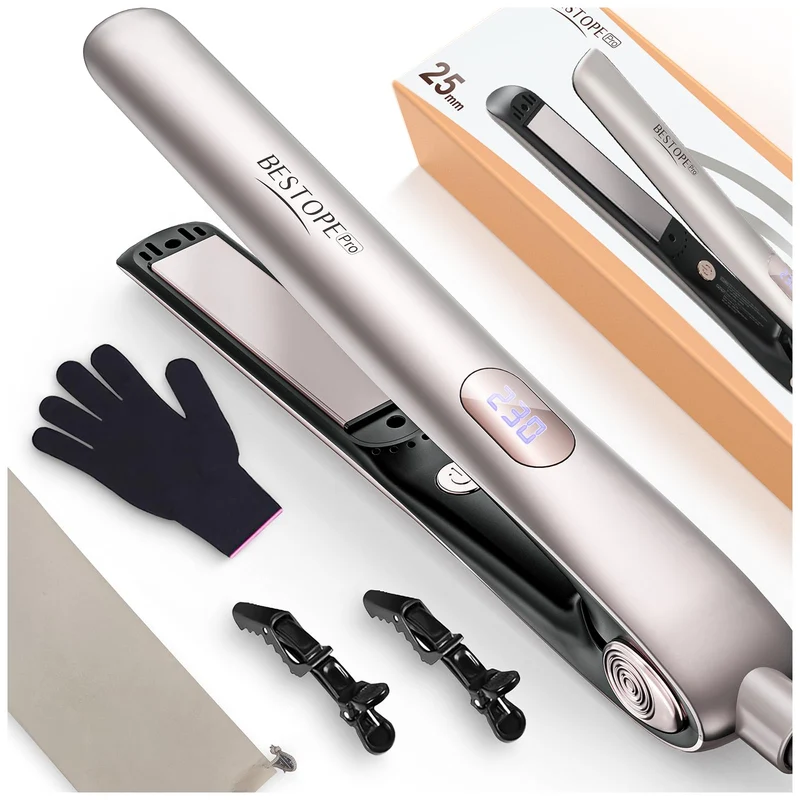 Glätteisen Locken und Glätten - Professional Ionen Haarglätter Weniger Frizz & Statische Aufladung,
