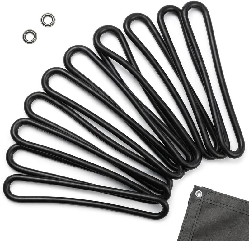 Gummi Spannring 200 mm, 8er-Set - Spanngummi für Planen | Stärke 8 mm, abriebfest & UV-beständig – f