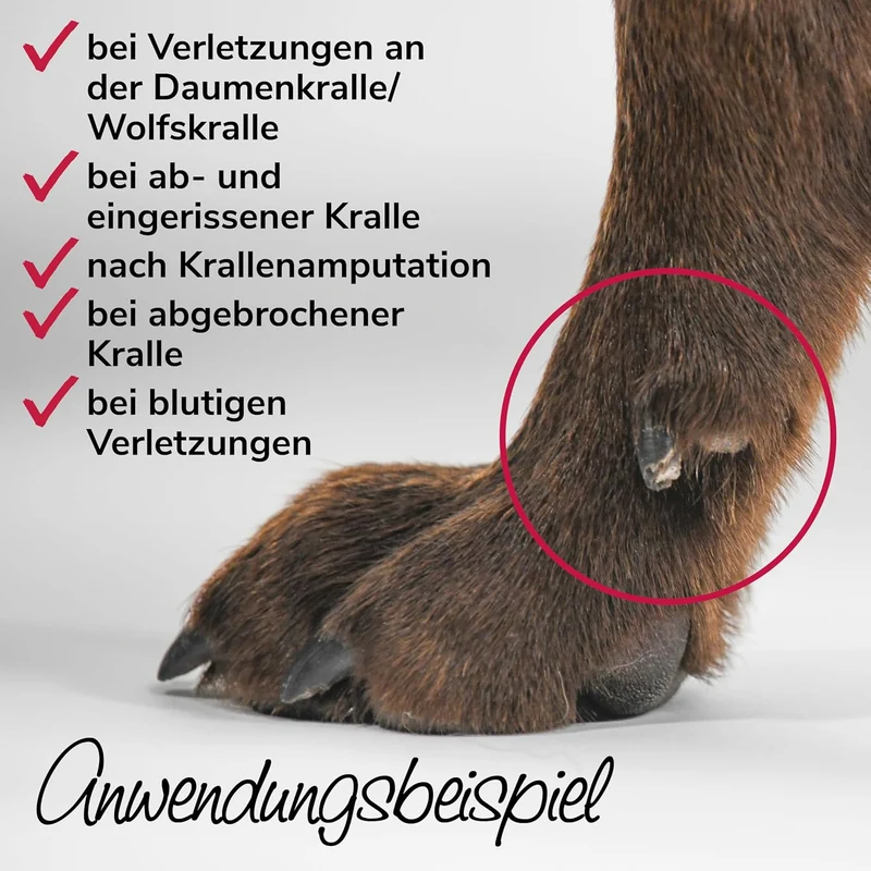 Krallenschutzbandage Gr. XS20 für Hunde, Schutz für Wolfs- und Daumenkralle, doppelseitiges Fleece,