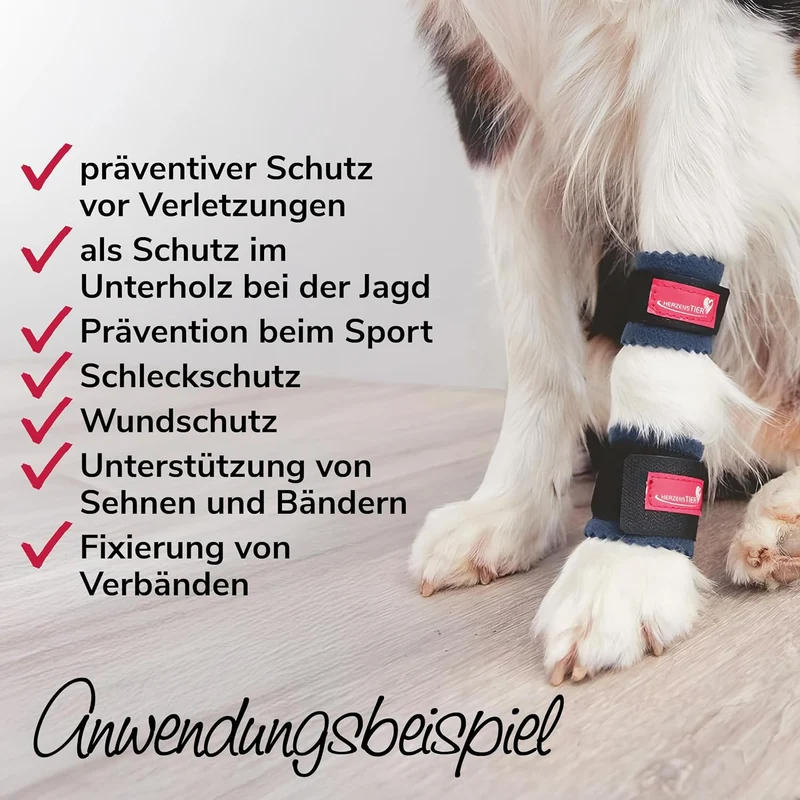 Krallenschutzbandage Gr. XS20 für Hunde, Schutz für Wolfs- und Daumenkralle, doppelseitiges Fleece,