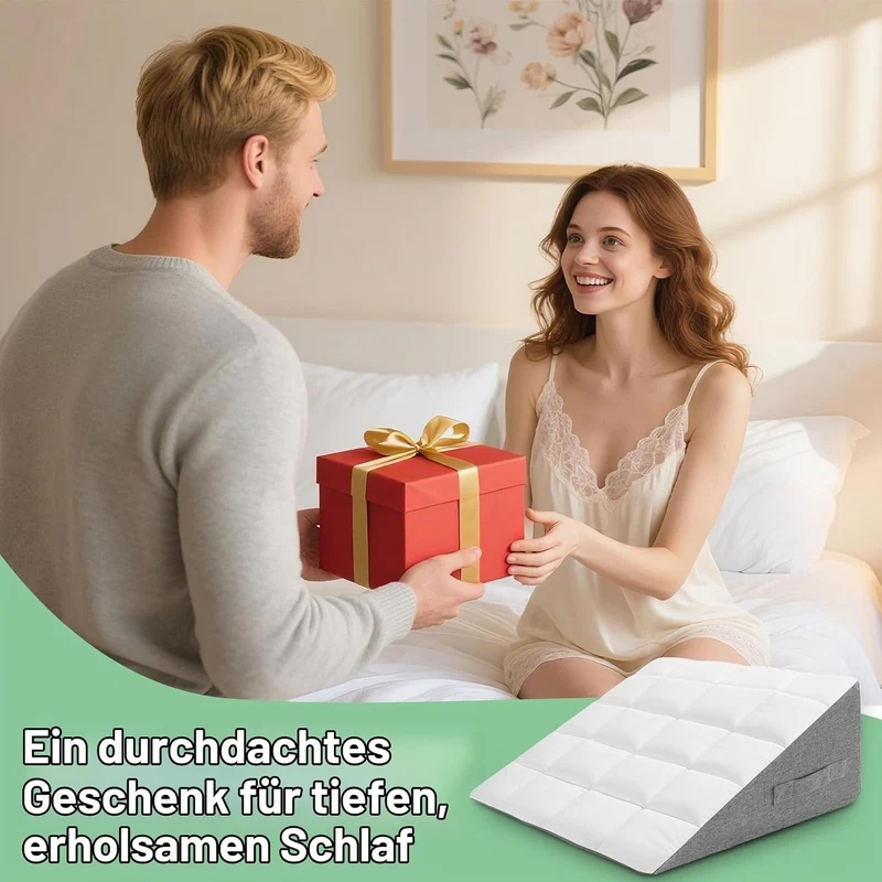 HOMCA Keilkissen Bett und Sofa, Lesekissen mit Rückenstütze, Abnehmbar | Ergonomisches Multiposition