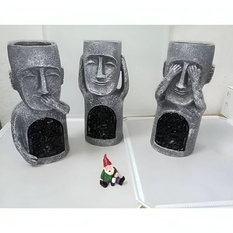 Magisch Trio – Solar-Harz Gartenstatuen für Bezaubernde Atmosphäre