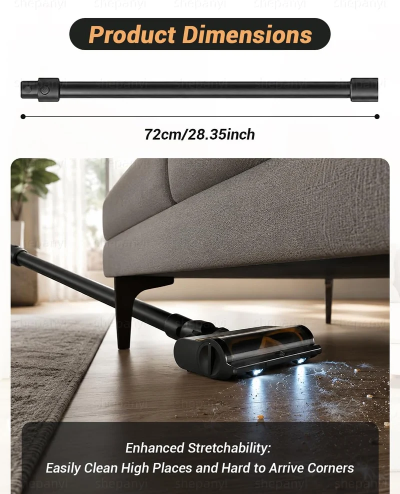 Verlängerungsrohr für Dreame R20/R30/T20/T30/V11/V12/V16/V20/V30,72cm. | Leichtes Metallrohr,Verdick