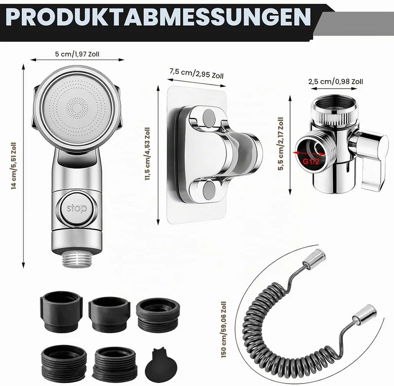 Handbrause für Waschbecken mit Schlauch 3m, Waschbeckenbrause mit Schlauch, Wasserhahnspender und Du