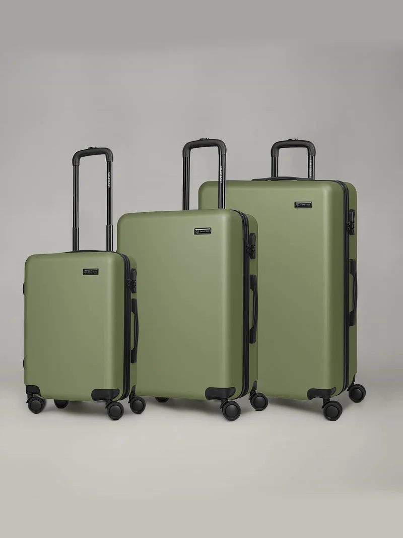 SMARTBOX Kofferset 3-teilig Hartschale ABS 4-Doppelrollen Olive Set, Olive Set