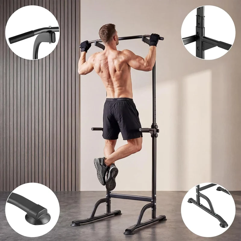 Zstar Power Tower Dip Station für Home Gym, verstellbare Klimmzugstange mit Dip Bars, Kraftstation f