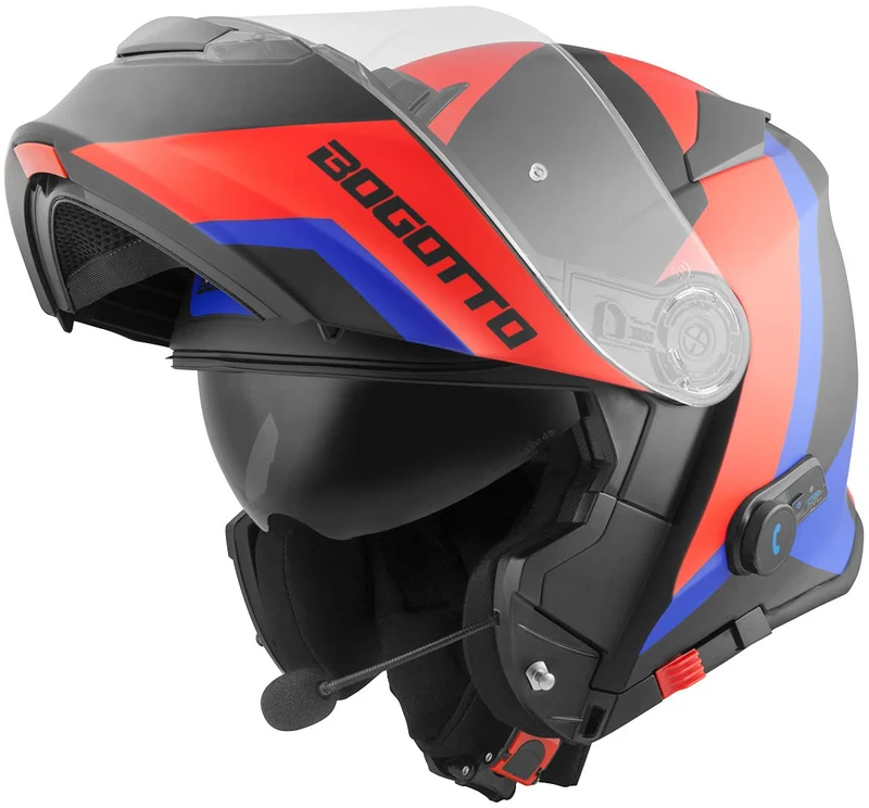 Bogotto V271 BT Zabu Bluetooth Klapphelm schwarz/rot/blau XS, schwarz/rot/blau XS