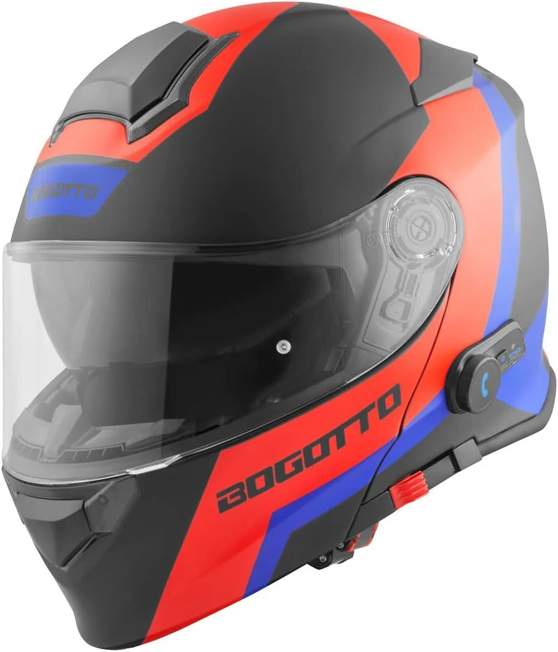 Bogotto V271 BT Zabu Bluetooth Klapphelm schwarz/rot/blau XS, schwarz/rot/blau XS