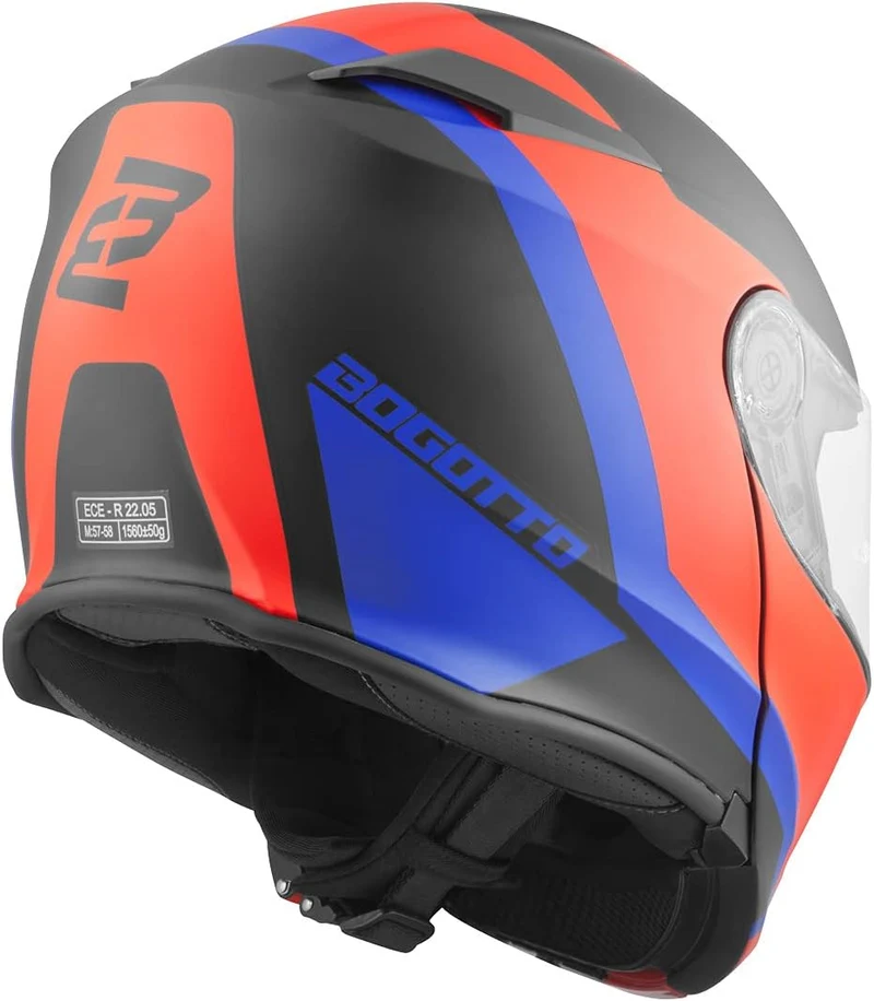 Bogotto V271 BT Zabu Bluetooth Klapphelm schwarz/rot/blau XS, schwarz/rot/blau XS