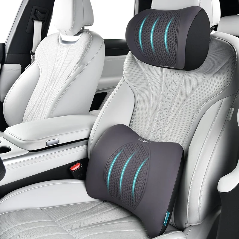 FLORICH Auto Sitzkissen und Lendenkissen Memory Foam Schreibtischstuhl Kissen Ergonomisches Sitzkiss