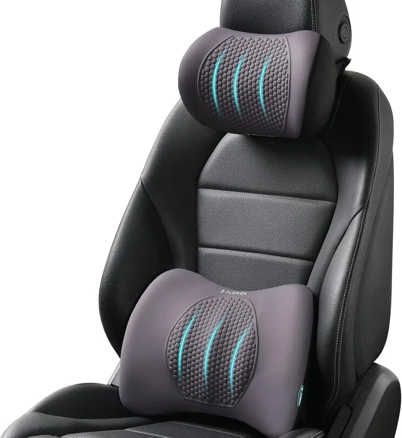 FLORICH Auto Sitzkissen und Lendenkissen Memory Foam Schreibtischstuhl Kissen Ergonomisches Sitzkiss
