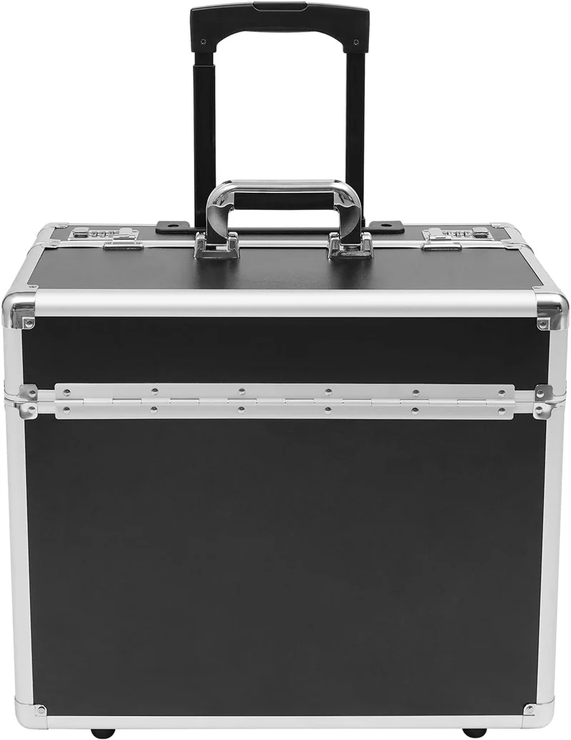 Rollbarer Aktenkoffer, Aluminiumlegierung Abschliessbarer Aktenkoffer, rollbare Aktenbox mit Telesko