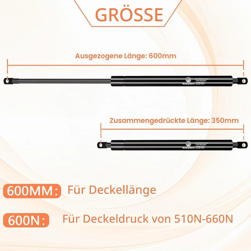 600MM 600N Gasdruckdämpfer mit 8mm Ösenköpfen Gasdruckfeder Hydraulische Kofferraum-gasfeder für Ott
