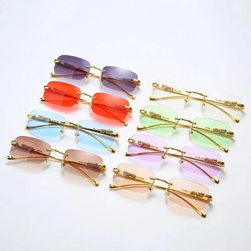 LEOVUE – Randlose Leopardenkopf-Sonnenbrille mit UV400-Schutz