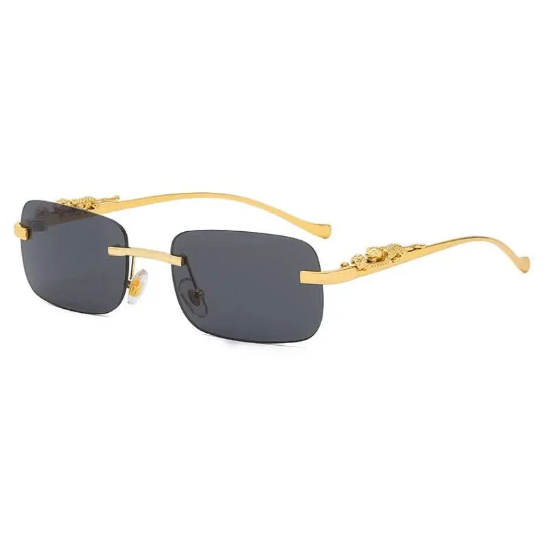 LEOVUE – Randlose Leopardenkopf-Sonnenbrille mit UV400-Schutz