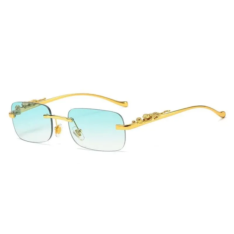 LEOVUE – Randlose Leopardenkopf-Sonnenbrille mit UV400-Schutz