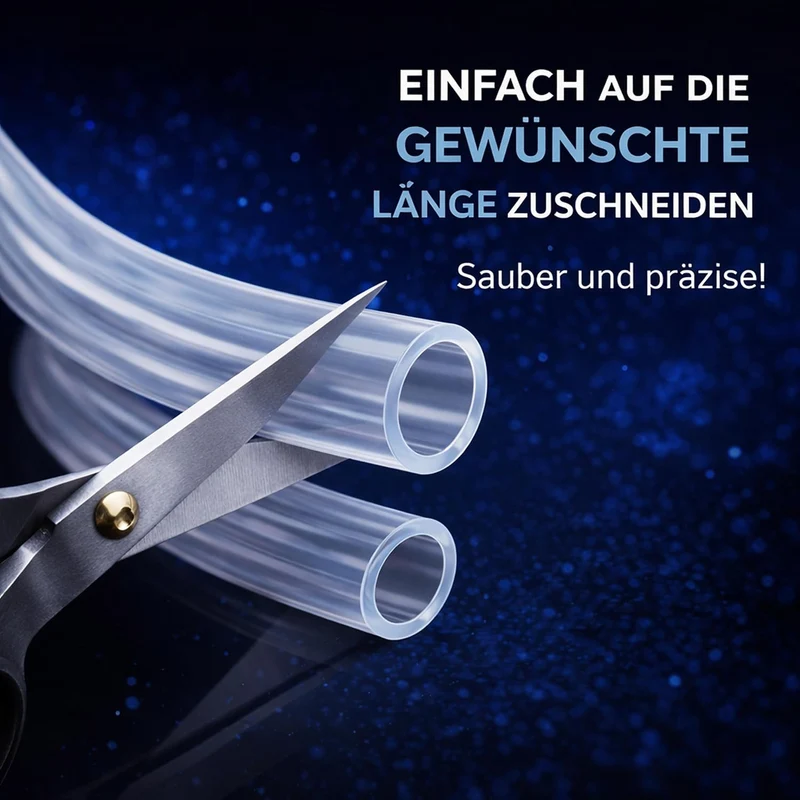Silikonschlauch Transparent Lebensmittelecht - 12mm ID x 15mm AD 5 Meter - Hitzebeständiger Schlauch