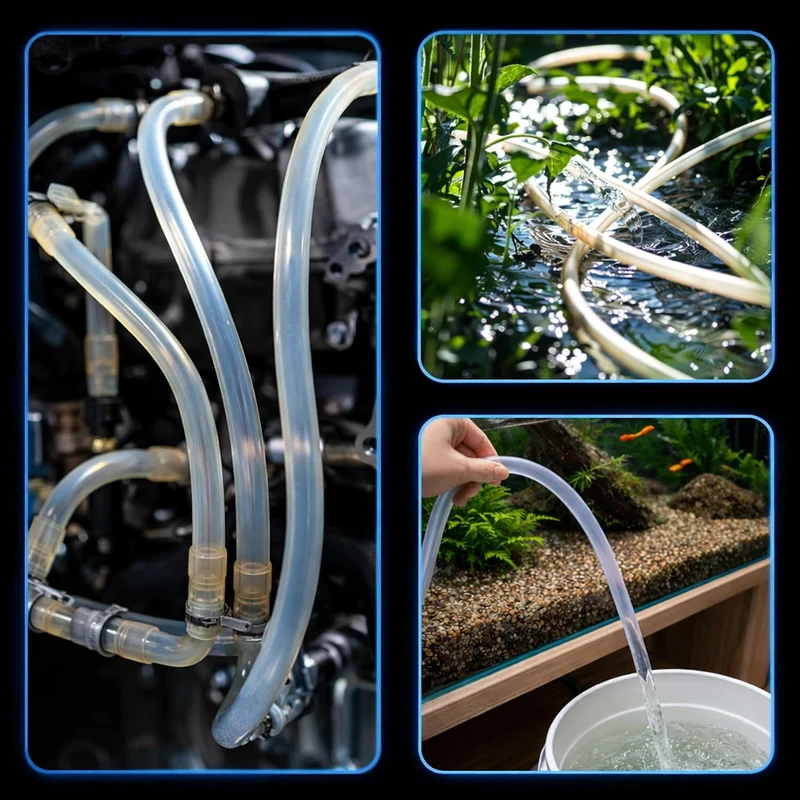 Silikonschlauch Transparent Lebensmittelecht - 12mm ID x 15mm AD 5 Meter - Hitzebeständiger Schlauch