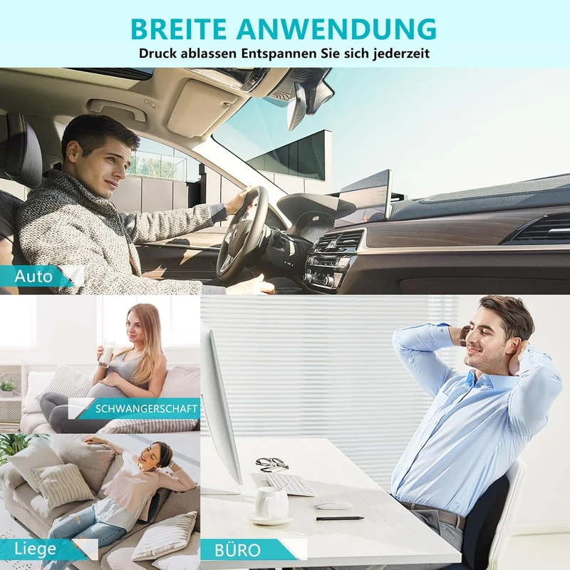 FLORICH Auto Sitzkissen und Lendenkissen Memory Foam Schreibtischstuhl Kissen Ergonomisches Sitzkiss