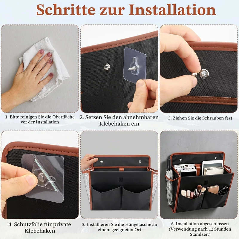 2 Stück Wohnmobil Organizer, Selbstklebend Hängeorganizer Camping Faltbar | Ohne Bohren Hängetasche