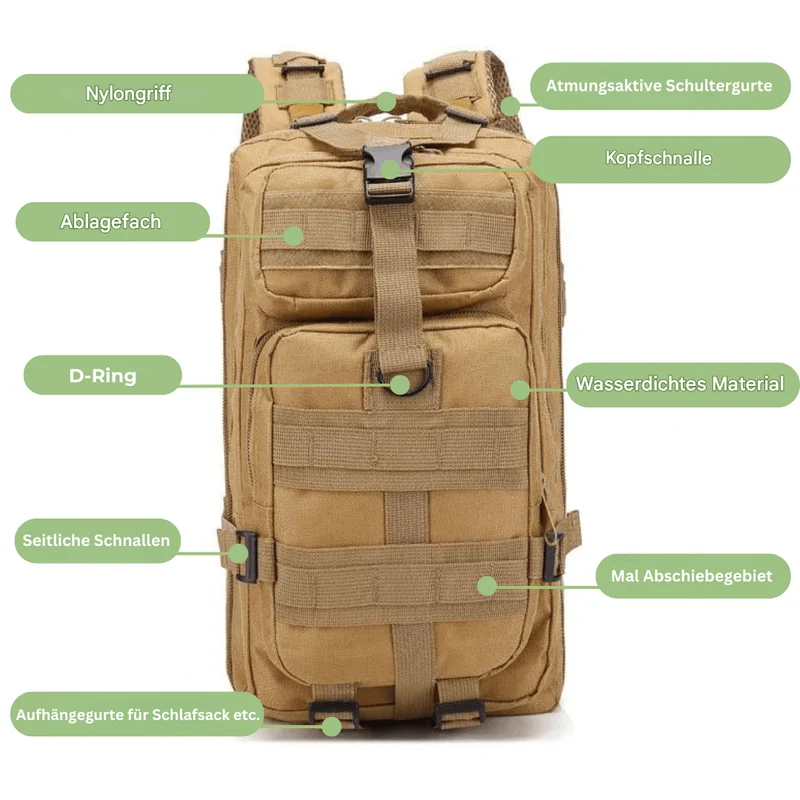 Abenteuerpack – Taktischer 50 L Rucksack Mit Laptopfach & Diebstahlschutz