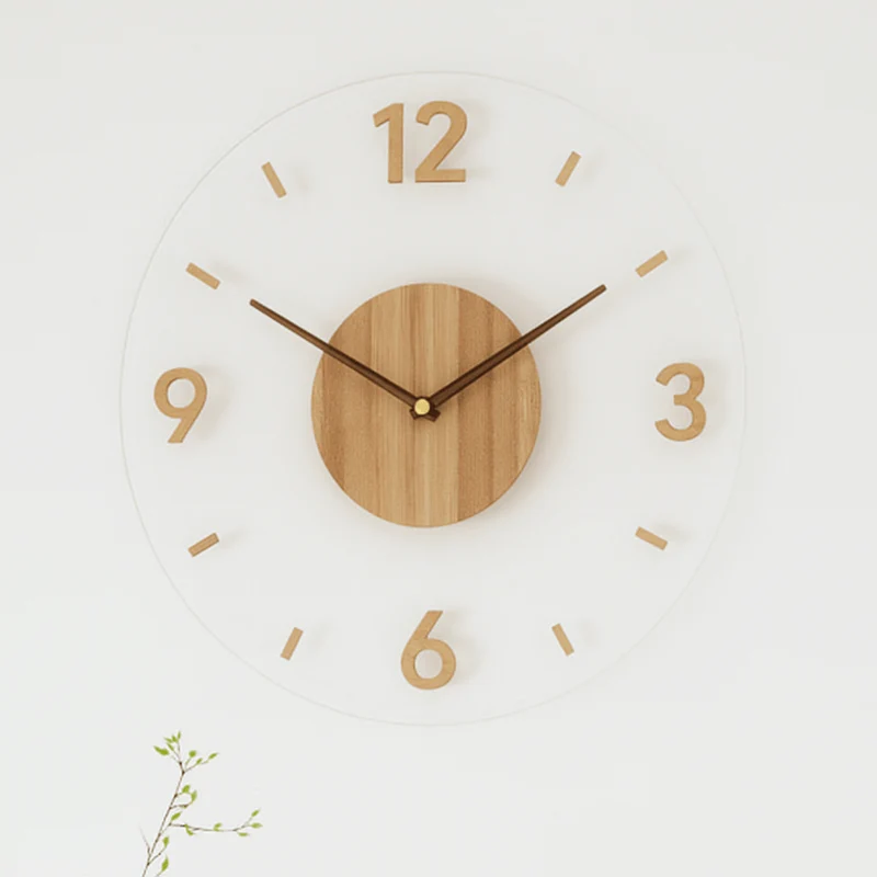 Nordisch Uhr – Geräuschlose Wanduhr im skandinavischen Design aus Naturholz