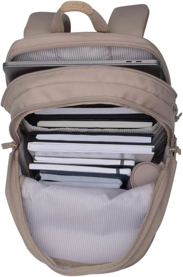 Beckmann, Rucksack Urban, für Schule Uni Arbeit Freizeit, mit extra Laptopraum, 30L Beige, Beige