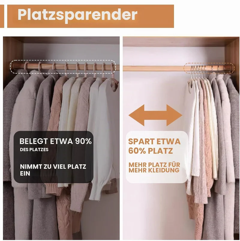 Jiang&Rong 60 Stück Kleiderbügel Samt Beige, Ultradünn, Platzsparend,Hosen | kleiderbügel samt rutsc