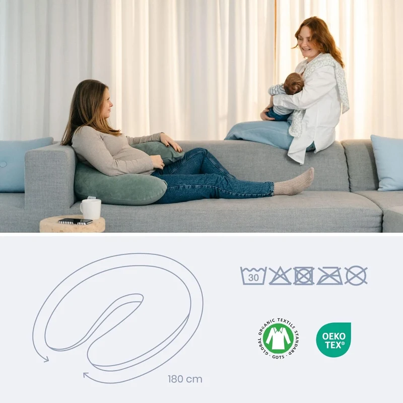Doomoo Stillkissen Buddy, 180 cm, Bezug aus Bio-Baumwolle, Corduroy Green Grün, Grün