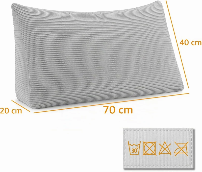 Keilkissen Rückenkissen für Bett und Sofa 70 cm breit - grosses Lesekissen Couchkissen Wandkissen –