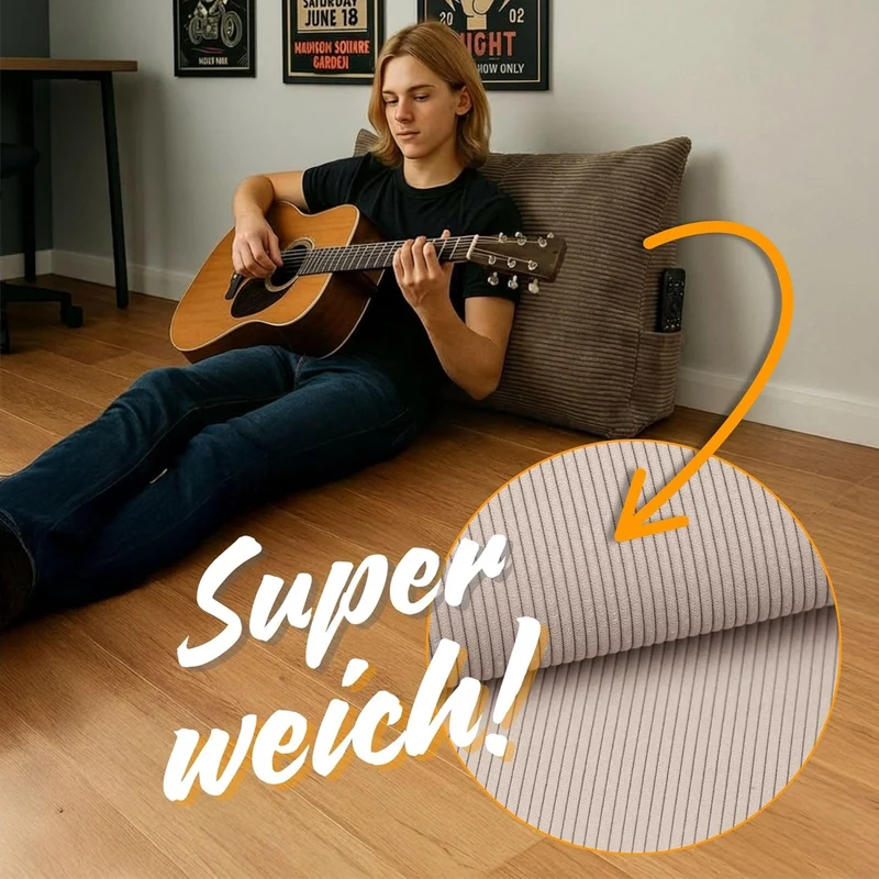 Keilkissen Rückenkissen für Bett und Sofa 70 cm breit - grosses Lesekissen Couchkissen Wandkissen –