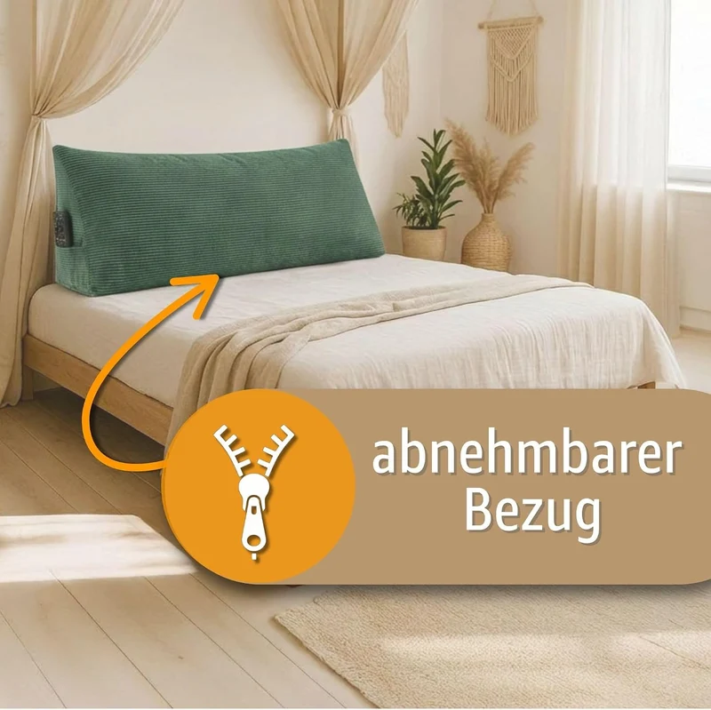 Keilkissen Rückenkissen für Bett und Sofa 70 cm breit - grosses Lesekissen Couchkissen Wandkissen –