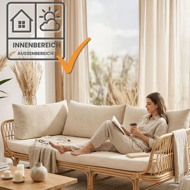 Keilkissen Rückenkissen für Bett und Sofa 70 cm breit - grosses Lesekissen Couchkissen Wandkissen –