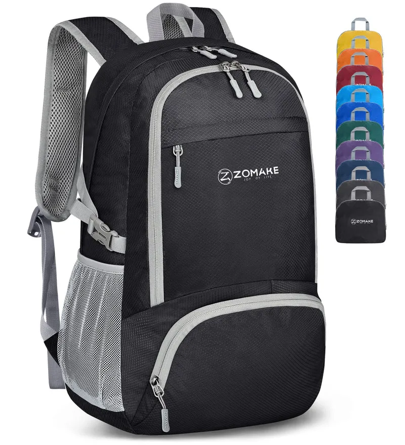 ZOMAKE Leicht Faltbarer Rucksack Packbare Backpacks 30 L,Kleiner Faltbar Wanderrucksack Wasserdicht