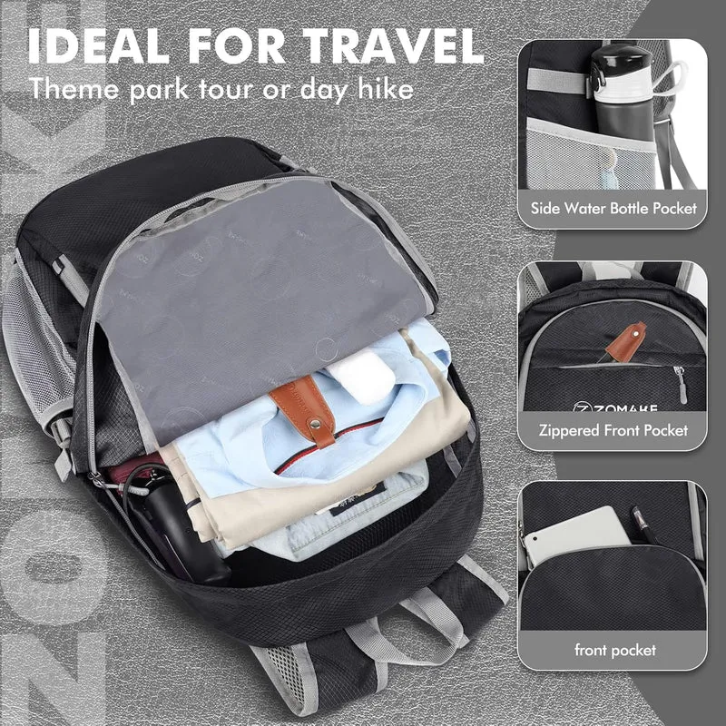 ZOMAKE Leicht Faltbarer Rucksack Packbare Backpacks 30 L,Kleiner Faltbar Wanderrucksack Wasserdicht